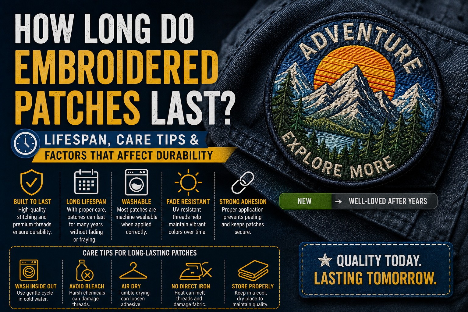 How Long Do Embroidered Patches Last? Lifespan, Care Tips & Factors That Affect Durability